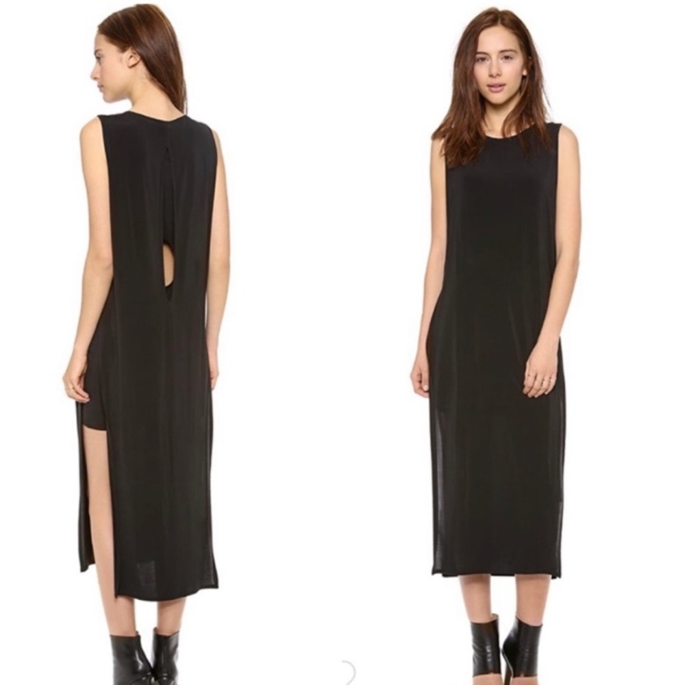 Helmut Lang sleeveless midi dress with keyhole back and sides size small